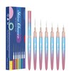 Shince Chance Nail Art Liner Brushes Set, 6Pcs Nail Art Design Brush Pen for Gel Polish Fine Drawing, Small Details Stripping Painting Nail Painting Pens, Acrylic Nail Art Design Tools, Blue