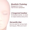Amber Lash Mannequin Head With Embedded Layered eyelashes, For Lash Extension and Permanent Makeup Practice, With Reusable Multi-Layered Lashes