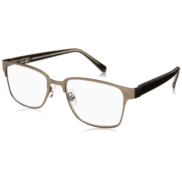 Foster Grant Men's Donovan Square Reading Glasses, Gunmetal/Transparent, 53 mm + 1.75,1018298-175.COM