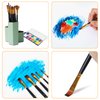 Acrylic Paint Brushes Set 15 Pieces, Nylon Bristle Paintbrushes for Acrylic Painting, Oil and Watercolor Brushes for Body Face Rock Canvas Miniatures, Arts Crafts and Painting Supplies Gifts Artists