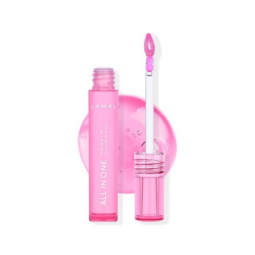 Lamel All-in-One Lip Tinted Plumping Oil - Universal Color & Moisture, Soft Balm for Day & Night Use, Lip Mask&Lip Gloss - Long-Lasting & Scented, Pink Sparkle 402-3ml/0.1fl.oz
