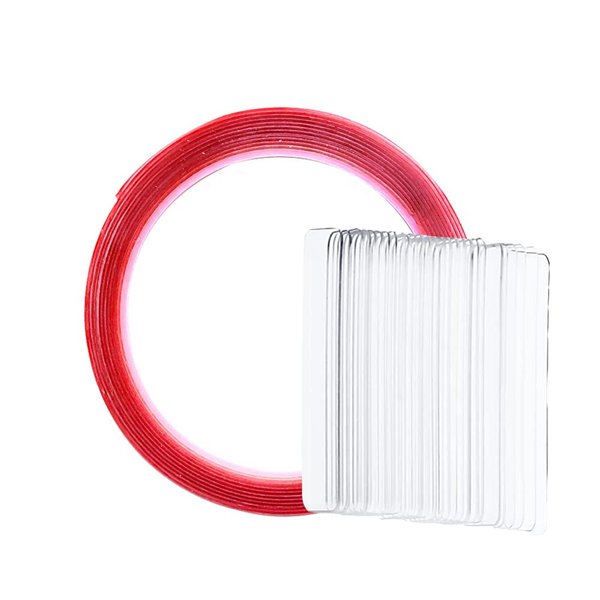 Beuniar Nail Art Display Clear Stand Practice Holder 50 Pieces with 1 Roll 3M Double Sided Tapes for Acrylic Nails Salon or Home DIY