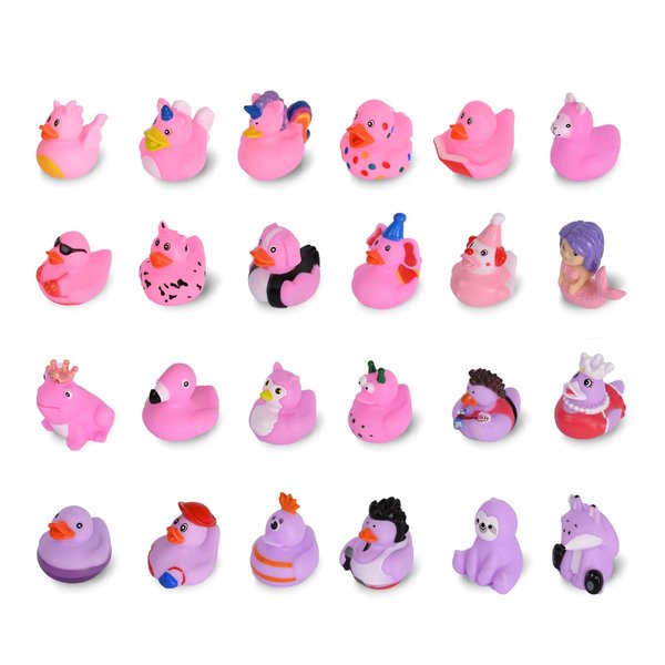 Siyaluens 24Pcs Rubber Ducks Bath Toys for Baby Girls Boys Toddler Kids, Small Rubber Jeep Ducks Bath Pool Toys Gifts for Jeep Ducking Christmas Birthday Advent Calendar Party Favors