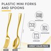 Gold Plastic Silverware Set, Plastic Gold Cutlery Utensils 4 Inch Tasting Gold Mini Forks and Spoons for Ice Cream Sample Desserts Sampling Pudding Appetizers Cocktails Party Bulk (240 Pcs)