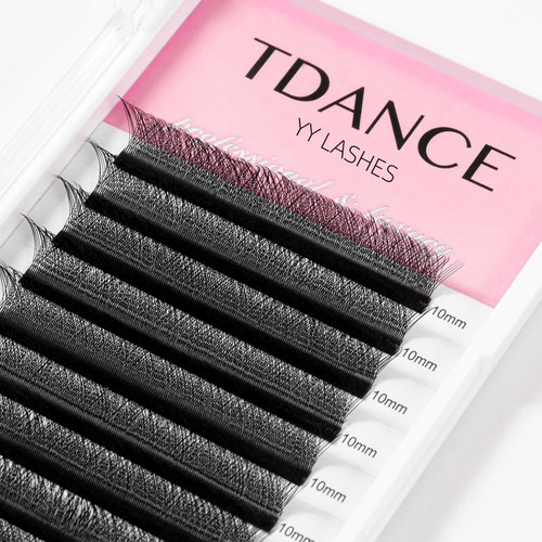 TDANCE YY Lash Extensions C Curl 0.07mm Thickness Volume Extension 4D Fans 8-15mm YY Lashes Long Lasting Easy Application Lashes Premade Fans Matte Black Lashes(YY, C-0.07,8-15mm)