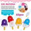WTFIC 52PCS Ice-Lolly Alphabet Learning Toys for Toddlers 2-4, Montessori Educational Toys Gifts for 2 3 4 Year Old Boy Girl, ABC Matching Game, Preschool Activities Fine Motor Toys for Kids