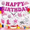 Western Cowgirl Party Hanging Decorations,Disco Cowgirl Birthday Party Decorations Hot Pink Happy Birthday Banner Disco Cowgirl Hanging Swirls Bachelorette Party Decor Supplies for Women Girls