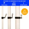 Zammi Universal Boat Flag Clips for Flag Poles, Stern Lights, Pontoons, and Biminis (1/2"-2")