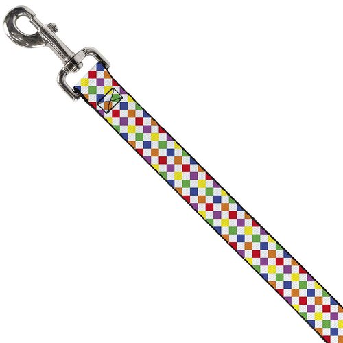 Dog Leash Diamonds White Multi Neon 4 Feet Long 0.5 Inch Wide