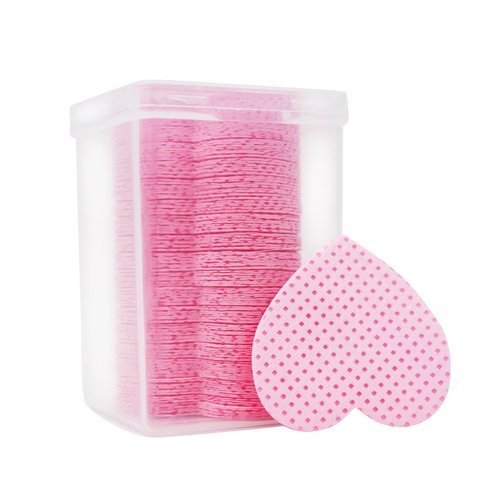 Embagol Eyelash Extension Glue Wipes 200 PCS Lint Free Nail Wipes Non-Woven Fabric Lash Glue Wipes Nail Polish Remover Wipes for Lash Extension Supplies (Pink)