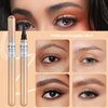 Magic Eyebrow Pencil, 2024 New 3D Microblading Waterproof Eyebrow Pencil, Natural Makeup Fine Stroke Magic Eyebrow Pencil with 4 Micro-Fork Tip for Women (Deep Coffee)
