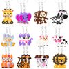 24 Pcs Jungle Safari Animal Keychain Zoo Theme Party Favors Backpacks Keychains for Kids Birthday Party Supplies Goodie Bag Fillers