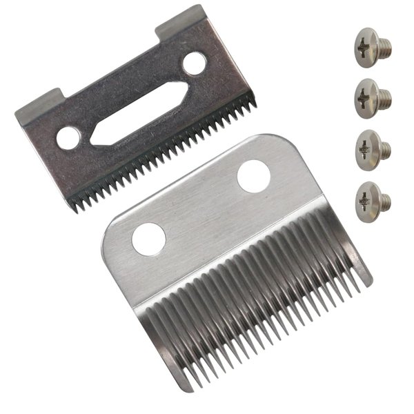 New Upgrade Professional Hair Clippers Replacement Blades for Wahl Clippers,2Hole Taper and 2Hole Standard Wedge blades (Silver)