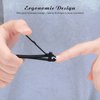 Tomata Nail Clippers Set for Thick Nails - Fingernail Clippers with File, Ultra Sharp Cutter for Ingrown Toenail Clippers (Black)