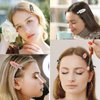 KANPRINCESS 21PCS No Crease Hair Clip, No Bend Hair Clips For Women, Creaseless Hair Clips For Makeup Application and Hair Styling Clips, Makeup Hair Clips For Hair Salon (7 Black, 7 White, 7 Pink)