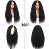 V Part Wig Human Hair Kinky Straight Human Hair Wigs for Black Women 150% Density Yaki V Part Wig Human Hair Upgrade U Part Glueless Full Head Clip In Half Wig V Shape Wigs Yaki Straight Human Hair Wig 20 inch