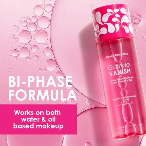 Grande Cosmetics Makeup Remover, Removes Water & Oil Based Makeup, Long-Wear & Waterproof Makeup Vanish