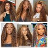 Ali Pearl Hair Wig 13x4 Honey Blonde Lace Front Wigs Human Hair Pre Plucked 4/27 Ombre Highlight Lace Front Wig Human Hair Deep Wave Lace Frontal Wigs for Black Women Glueless Colored Wigs 18 Inch