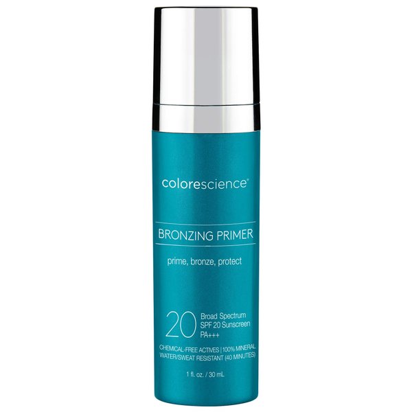 Colorescience Bronzing Primer SPF 20, Water Resistant Mineral Sunscreen, Broad Spectrum SPF 20 UVA/UVB Skin Protection, 1 Fl Oz (Pack of 1)