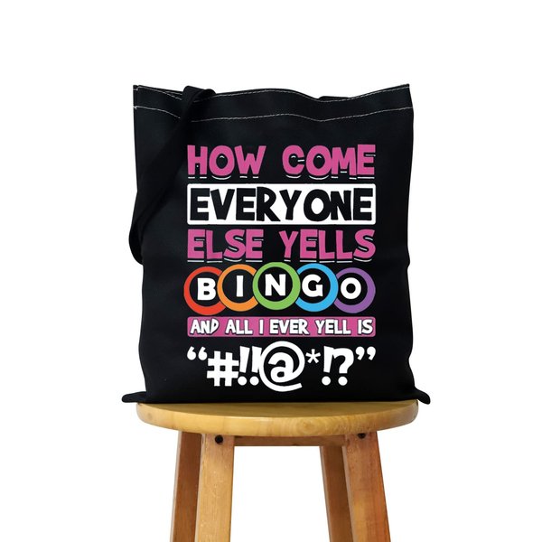 WCGXKO Funny Bingo Player Gift Lucky Bingo Bag Bingo Game Lover Zipper Pouch Makeup Bag (HOW COME tote)