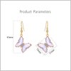 CZ Butterfly Glass Drop Dangle Earrings for Women Teen Girls 925 Sterling Silver Post Pin Cubic Zirconia Gold Plated Hypoallergenic Nickel Free Cute Charms Dangling Stud Earring Dainty Dainty