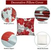 COMMINY Red Grey Pillow Covers 18x18 Set of 6 Decorative Burgundy Daisy Throw Pillow Cover for Couch Modern Farmhouse Cushion Pillow Case for Living Room Outdoor Patio Home Decor