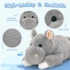 Tezituor Hippo Stuffed Animals Set, 16''Soft Mommy Hippo Plush with Baby Hippo Toys for Girl Boy, 5Pcs Stuffed Hippo Gift for Kids, Cute Stuffed Hippopotamus Plush Pillow for Birthday Christmas Decor