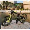 YEIBOBO ! Alloy Mini Downhill Mountain Bike Toy, Die-cast BMX Finger Bike Model for Collections (Black/Green)
