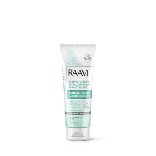 RAAVI Oil Control Facial Liquid Soap - 150ml, Deep Cleansing with Glycolic & Salicylic Acid, Removes Makeup Residue, Refreshing, Paraben-Free, for Oily Skin