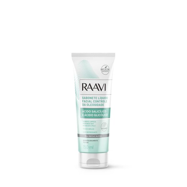 RAAVI Oil Control Facial Liquid Soap - 150ml, Deep Cleansing with Glycolic & Salicylic Acid, Removes Makeup Residue, Refreshing, Paraben-Free, for Oily Skin