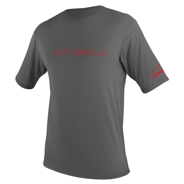 O'Neill UV 50+ Sun Protection Youth Basic Skins Short Sleeve Tee Sun Shirt Rash Guard, Graphite, 6