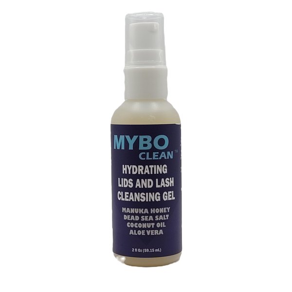 Mybo Clean Hydrating Lids and Lash Cleansing Gel, Manuka Honey UMF 16+, Aloe Vera, Coconut Oil, Dead Sea Salt, 2 Fl Oz