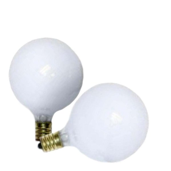 Satco S3752 120V Candelabra Base 15-Watt G16.5 Light Bulb, Satin White