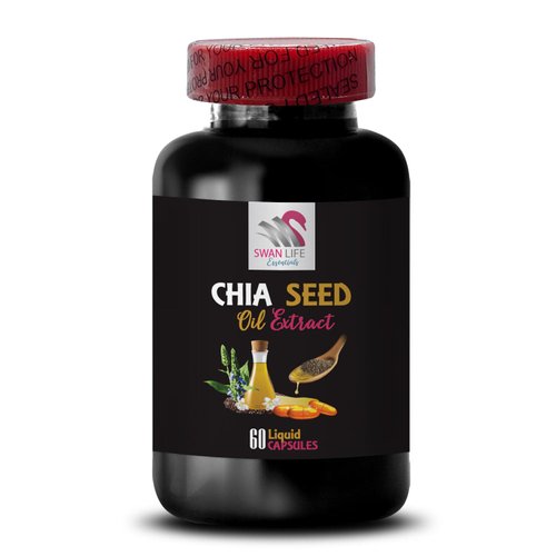 Natural Shine - CHIA Seed Oil Extract - Hair Hydration, Glossy Hair, Facial Oil, Lightweight Oil, Pure Extract, Silky Finish, Revitalizing Oil, Glow Enhancer, Chia Extract 1 Bottle 60 Capsules