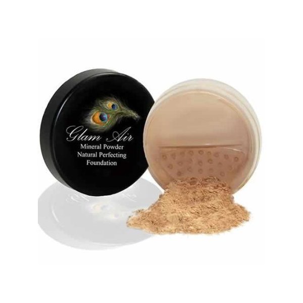 Glam Air Airbrush Makeup Water Based Foundation Choose Matte or Satin Finish for Flawless Looking Skin (0.25oz Bottles) (LIGHT MINERAL LOOSE FOUNDATION)