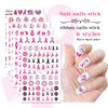 6Sheets Breast Cancer Nail Stickers for Nail Art 3D Self-Adhesive Pink Ribbon Nail Art Stickers Letter Love Heart DIY Nail Art Design Supplies Breast Cancer Awareness Nail Decals for Women Nail Decor