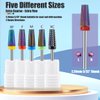 Yakamoz 5Pcs Carbide Nail Drill Bits Set, 3/32 Inch Shank Professional Nail File Drill Bits XC C M F XF Nail E File Bits Safety Efile Nail Bits for Acrylic Nails Gel Polish Manicure, 2 Way Rotate