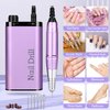 Professional Rechargeable Nail Drill 35000 RPM, Electric Nail File for Shaping, Removing & Polishing Gel Nails, Lightweight & Easy to Use, Ideal for Home & Salon Manicure Pedicure(Purple)
