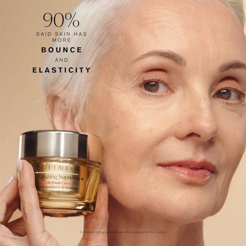 Estée Lauder Revitalizing Supreme+ Youth Power Cream Moisturizer with Hyaluronic Acid & Peptides, Anti Aging, 0.5 Ounce