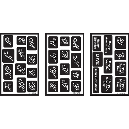 Over 'N' Over Reusable Stencils 5x8 3/Pkg-Alphabet