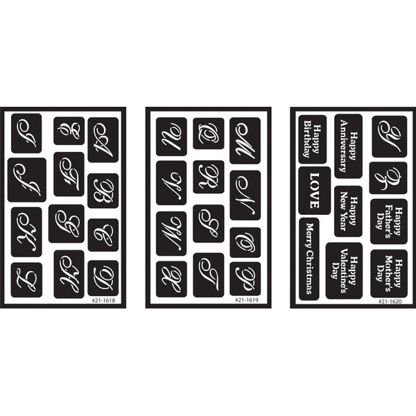 Over 'N' Over Reusable Stencils 5x8 3/Pkg-Alphabet