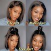 5x5 Lace Closure Bob Wigs Human Hair Straight Short Bob Glueless Wigs Undetectable Transparent Lace Wig Pre Plucked for Women 180% Density 10 inch