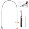 3 Pack Pick-up Tool Set - Extendable Magnetic Pick Up Tools and Flexible Grabber Claw - Retrieving Telescoping Magnet Pickup Tools - Flexible Extra Long Reach Bendable Curve Grabber with 4 Claws