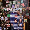 Christmas Ugly Sweater Party Decorations - Include Hanging Banner Hanging Swirl Ugly Sweater Christmas Party Supplies for Christmas Holiday Xmas Tacky Sweater Party