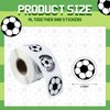 500 Pcs Soccer Sticker Self Adhesive Sports Ball Stickers Waterproof Sports Sticker Football Stickers Soccer Ball Stickers Labels for Jar Helmet Scrapbooks Stationery Sports Party Supplies Decals