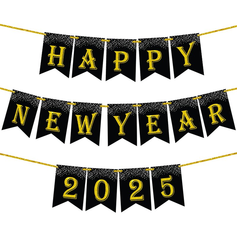 KatchOn, Glitter Happy New Year Banner 2025-10 Feet, No DIY | New Years ...