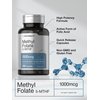 Horbäach Methyl Folate 1000 mcg | 200 Capsules | 5-MTHF | Folic Acid Supplement | Non-GMO, Gluten Free Methylfolate