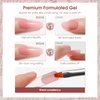 ROSALIND Clear Nude Pink Acrylic Poly Extension Gel, 2 PCS 60ml Clear Poly Nail Gel kit Nail Builder for Clear Nail Art Decoration, Nail Thickening Poly Nail Gel Tube Easy to DIY Use Need UV Lamp