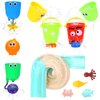 Bath Toys for Toddlers 1-3 Years Old, Bathtub Toy for Kids 3-4-5 Age,Water Bath Tub Toys with Water Slide &Marine Organism and Lovely Cups,14 Pcs Baby Bath Toys for Boys and Girls Gift