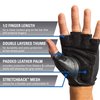 Harbinger Power Non-Wristwrap Workout Weightlifting Gloves with StretchBack Mesh and Leather Palm (Pair) Black Medium (Fits 7.5 - 8 Inches)